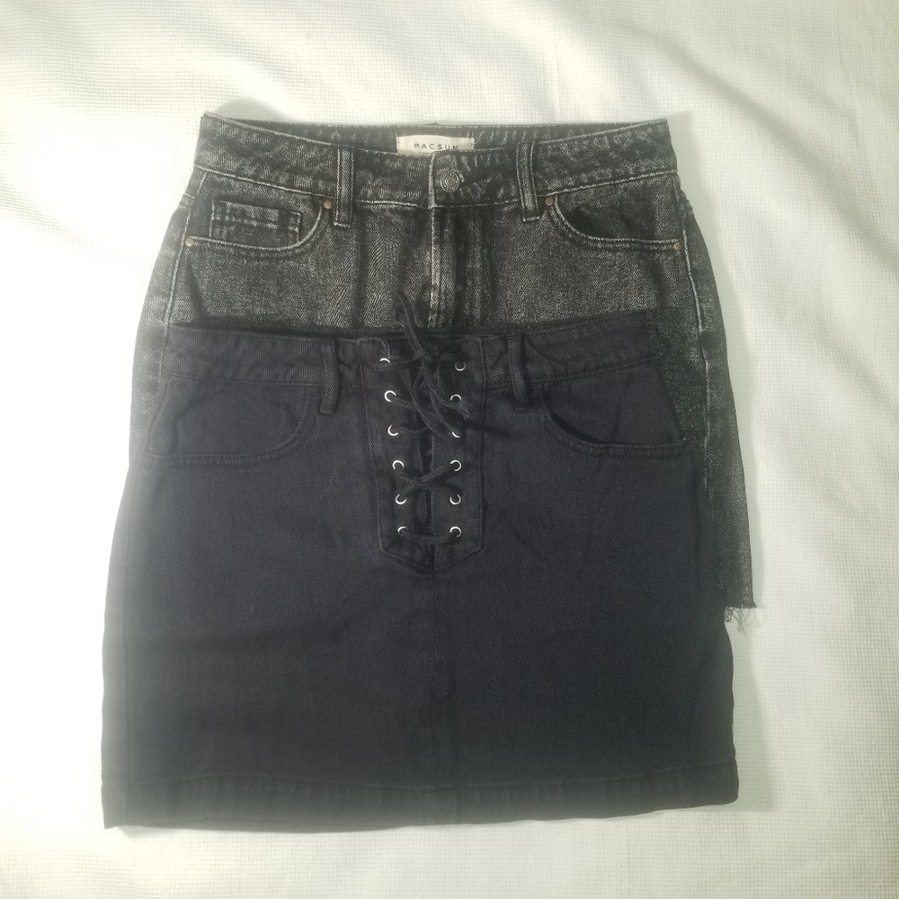 2 PacSun Denim Jean Skirts